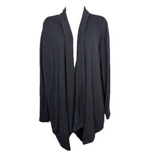 ATHLETA Size L Black‎ Women Pranayama Wrap Open Front Stretch Soft Knit Cardigan